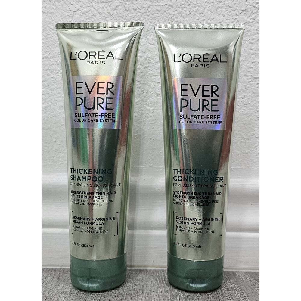 L'Oreal Paris Ever Pure Thickening Sulfate Free Shampoo And Conditioner New